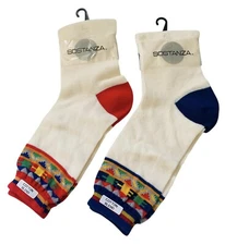 Sostanza Socks Lot of 2 Vintage Pairs Blue Red White Southwestern Pattern NEW