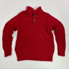 Cat Jack Sz XS 4-5 boys red sweater buttons warm New Slight Flaw/Stain Spot