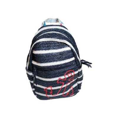Vera Bradley Straw Mini Backpack Anchors Aweigh Nautical  display picture 3