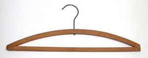(1) Vintage Wooden Clothing Closet Hanger ~ Natural ~ Standard Adult