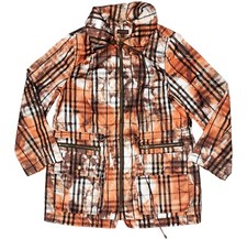 Multiples Womans Windbreaker Jacket Striped Orange Size Petite Medium