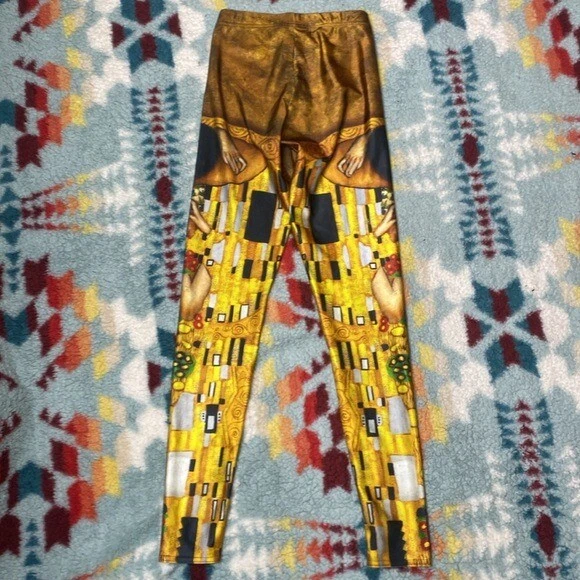 BlackMilk Gold Black Gustav Klimt The Kiss Leggings xs - Image 4 of 4