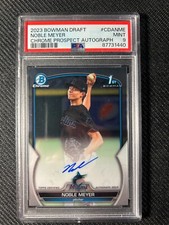 2023 Bowman Draft Noble Meyer Chrome Prospect Auto Miami Marlins Mint PSA 9