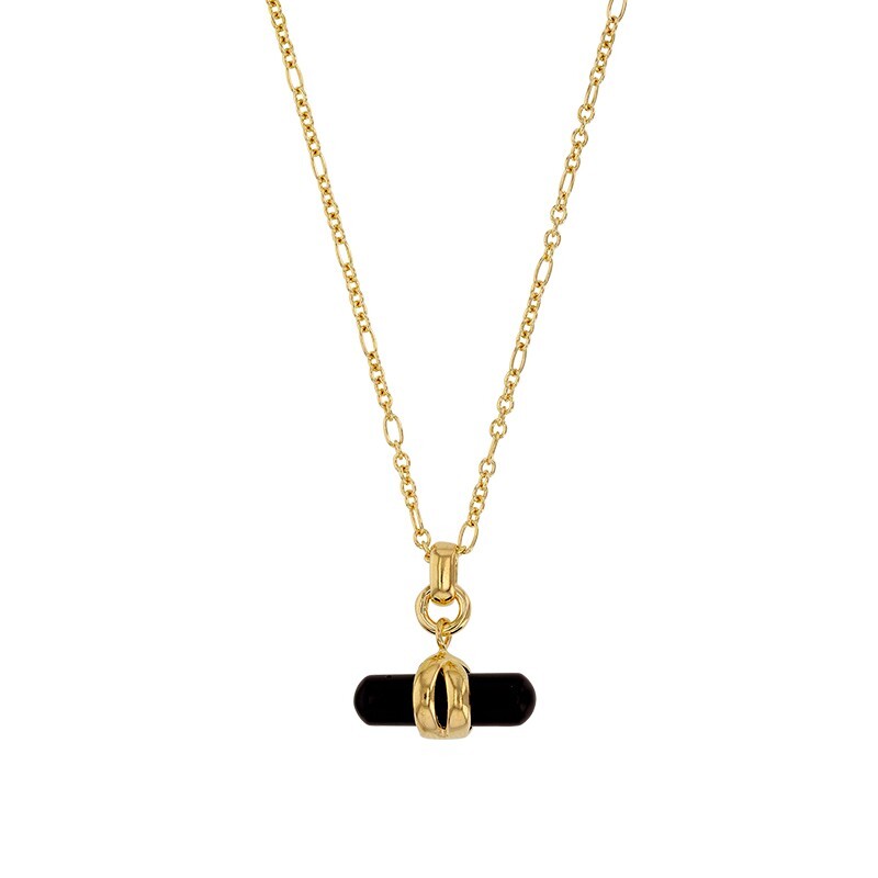 Collier Onyx Noir et Or Jaune 18K - Ghaum Joaillerie Élégance Sculpturale