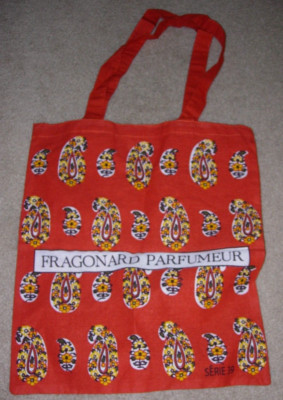 FRAGONARD NEW Reusable Shopping Grocery Tote Bag BEACH RUST FABRIC 15X13