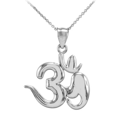 Halskette Silber Om Symbol Anhänger