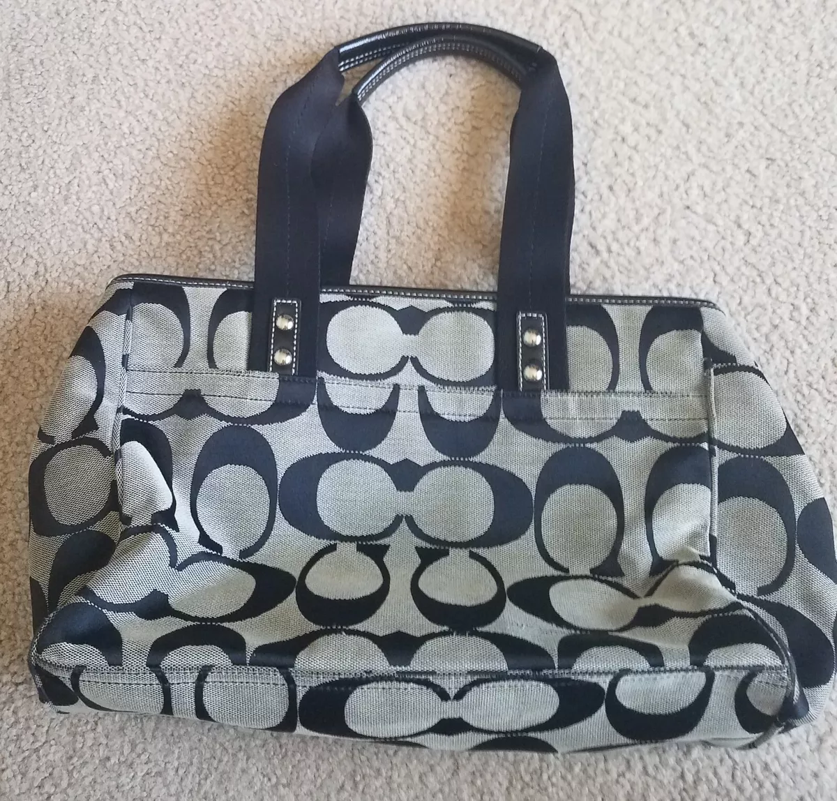 COACH Hand Bag Black Grey Pink eBay
