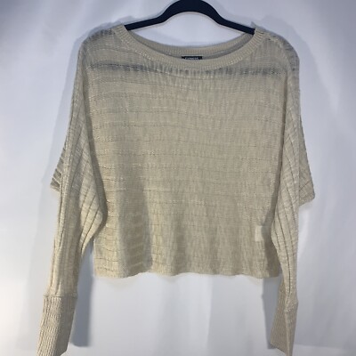 Express Women's Cream/Ivory Cropped Sweater Size XS #871