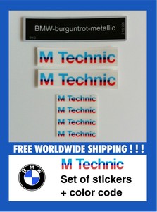 Bmw M Technic Set Of Stickers Color Code Sticker 0 E24 E28 Farbe Aufkleber Ebay