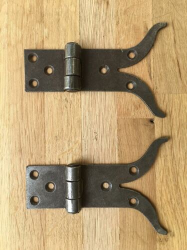 A pair of antique style iron hinges box hinge trunk chest door H12