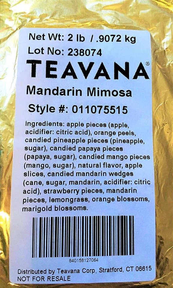 Té de hierbas Teavana mandarina mimosa de Teavana (bolsa de 2 libras)**DAÑADO** Foto 3 de 3