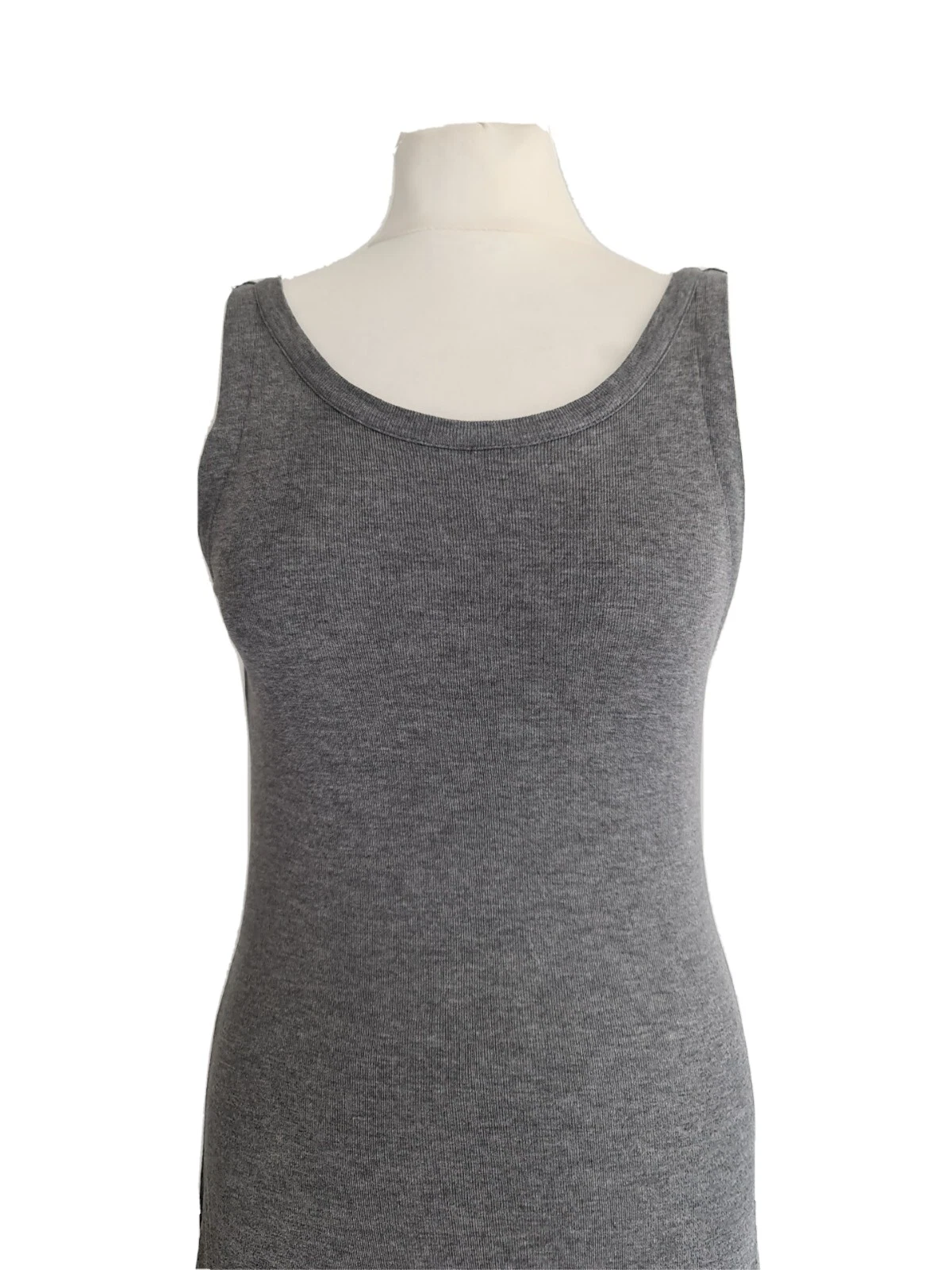 T ALEXANDER WANG ABITO DONNA GRIGIO SMANICATO JERSEY MIDI SLIP. SMALL UK 8.