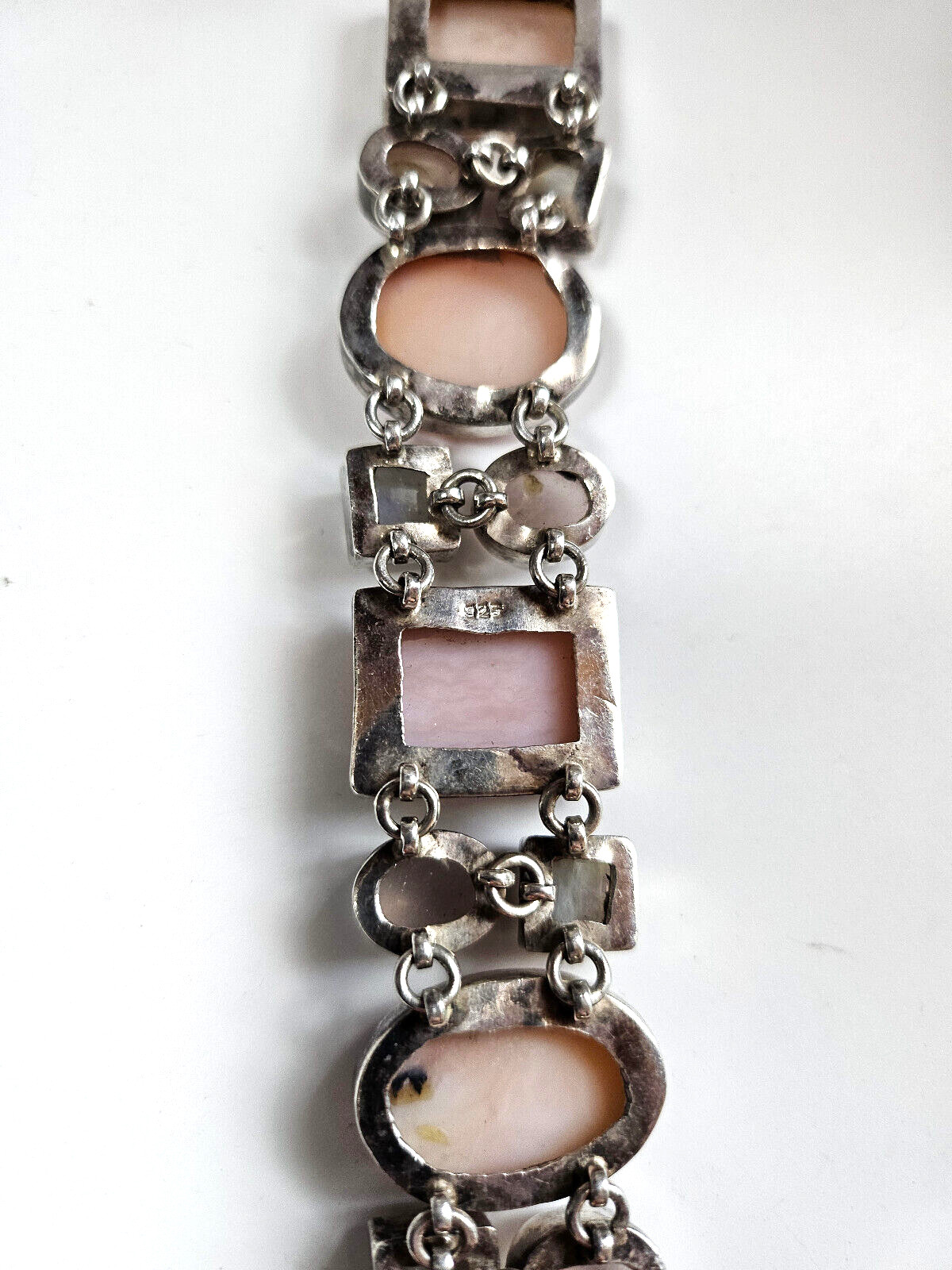 Sterling Silver Gemstone Panel Toggle Bracelet 8" - image 5