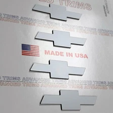 x4 White BowTie PLASTIC WHEEL OVERLAYS 2022-2025 Silverado NOT VINYL