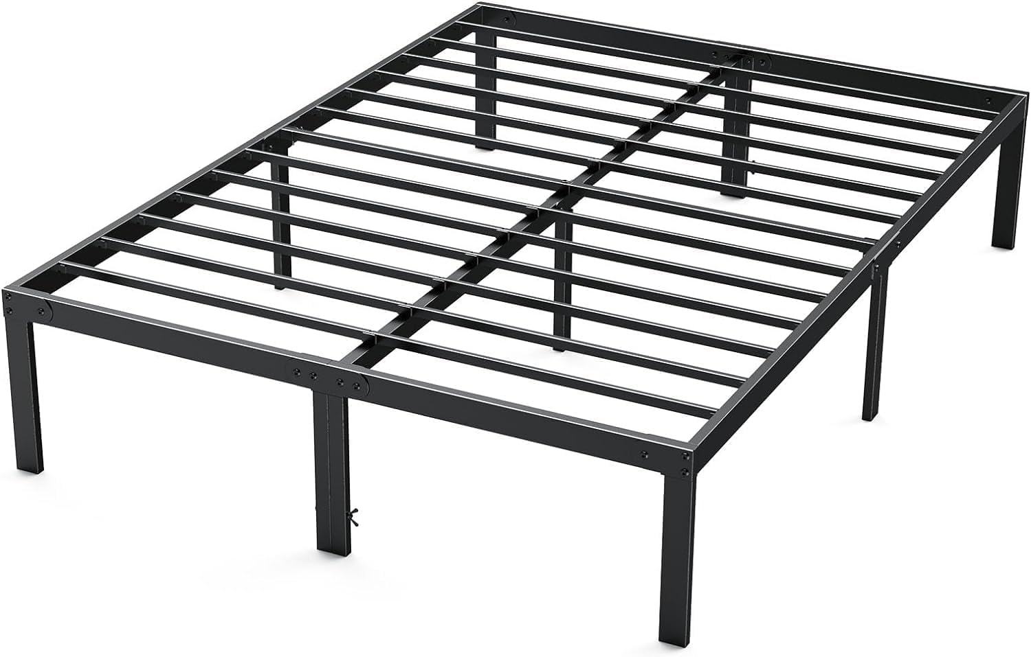 Bed Frame - Queen Size Platform Bed Frame Metal Mattress Foundation with Steel S-image