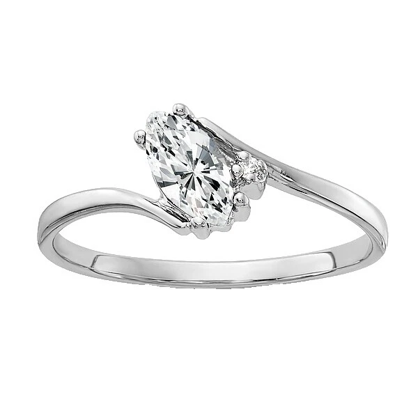 Chapado en Oro Blanco Cóctel Anillos de Moda Blanco