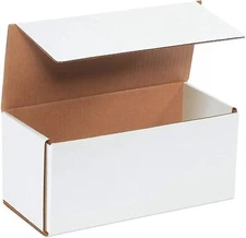 50 11" x 5" x 5" White Corrugated Mailers Die Cut Tuck Flap Boxes Free Shipping