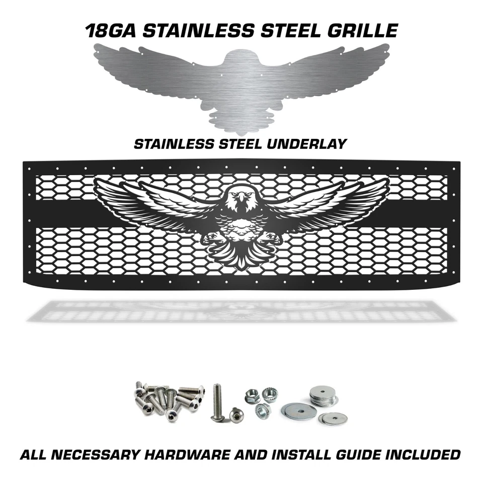 300 INDUSTRIES Steel Grille for 2015-2019 Chevy Silverado 2500 3500 HD - EAGLE — 第 2/2 张图片