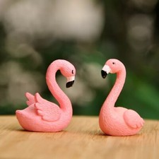 Flamingo Ornaments Miniature dolls house fairy garden, Pink Flamingo Décor