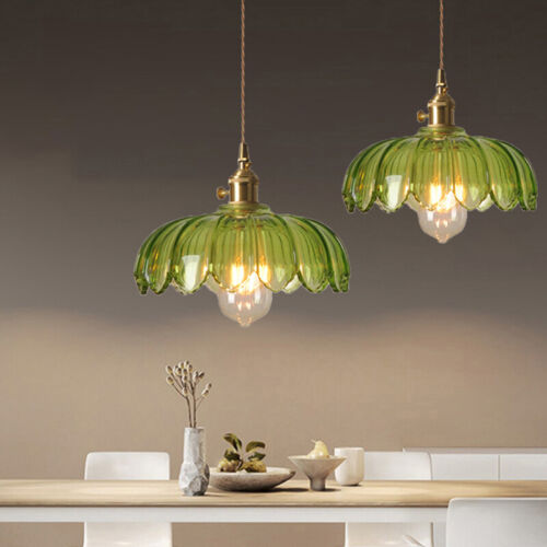 Flower Glass Shade Chandelier Pendant Light Nordic Hanging Ceiling Lamp Bedside - Picture 10 of 19