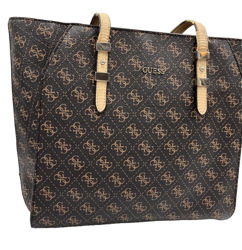 Guess Logo Tote Bag/ Shopper/ Umhängetasche, groß ca. 45 cm, braun, räumig - Bild 2 von 18