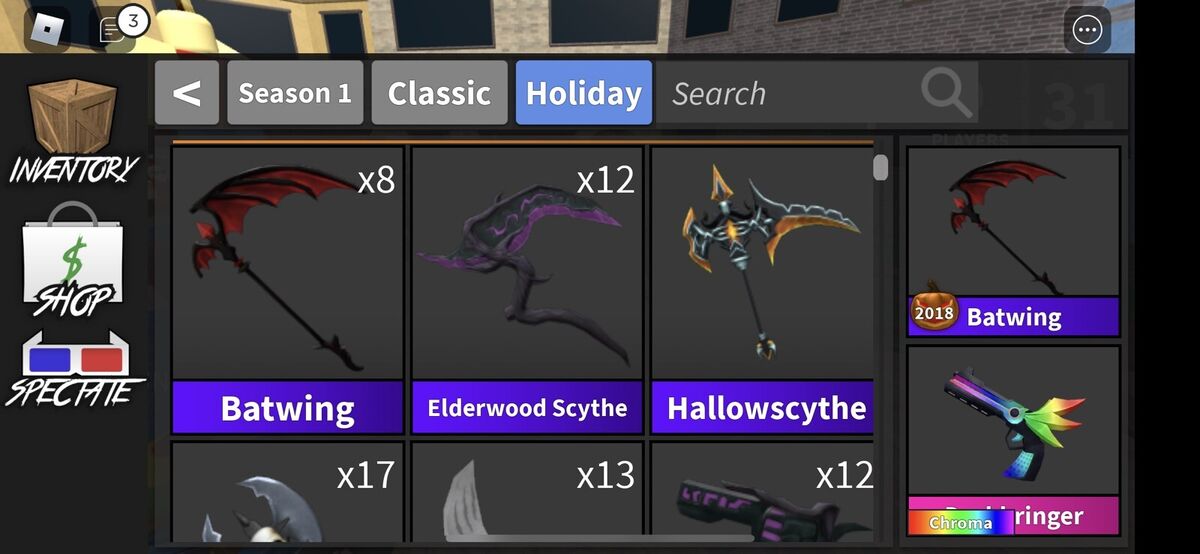 All the shop godlys (got rid of prismatic for batwing) : r/MurderMystery2