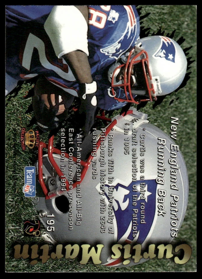 1995 Pacific Prisms #195 Curtis Martin - Image 2 of 2