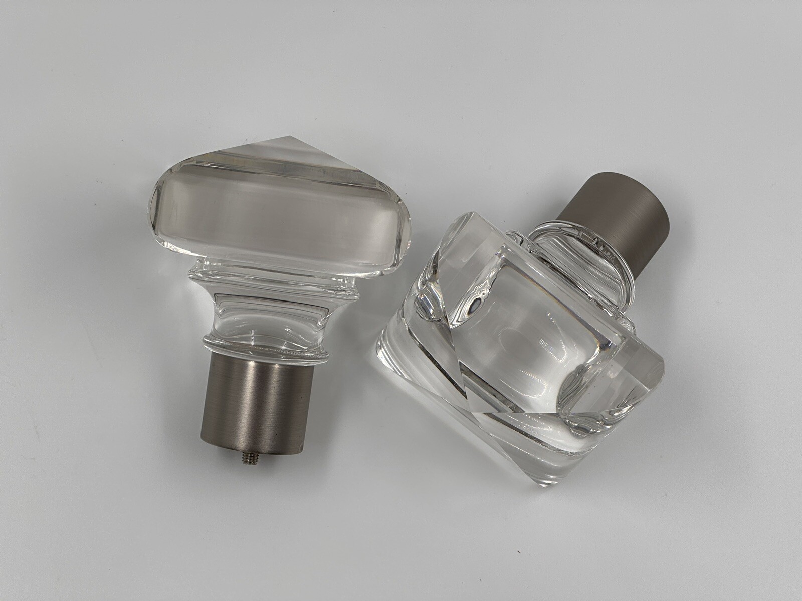 NEW 2 Pottery Barn Standard Square Glass Finials 1.25 Window Curtain