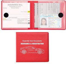 2 Pack Car Insurance Registration Holder ID Card Wallet Document Organizer