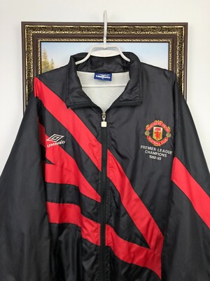 Vintage 90s 1992 Manchester United Umbro Football Track Top