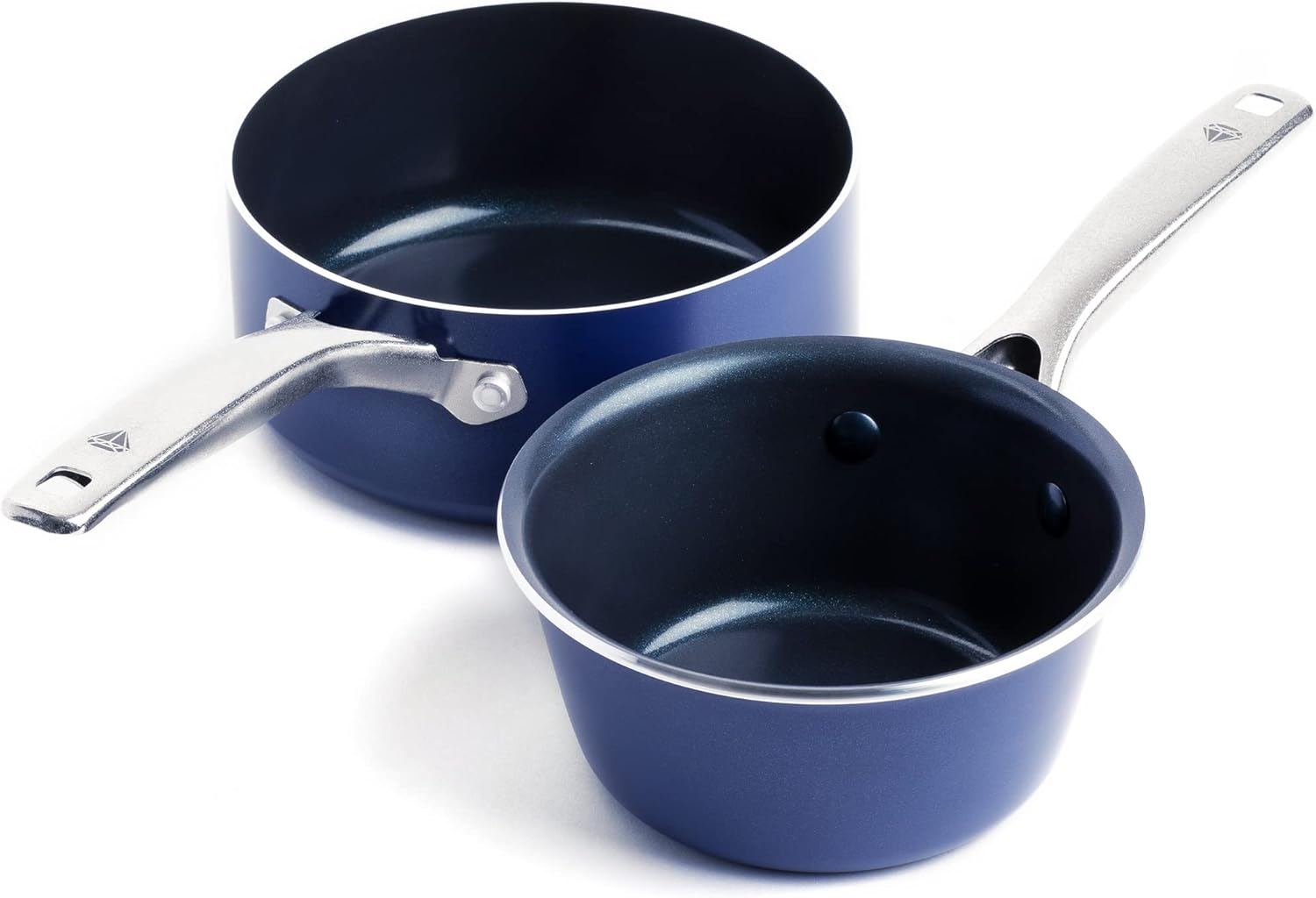 Cookware 1QT and 2QT Saucepan Set, Diamond Infused Ceramic Nonstick, PFAS and Pf