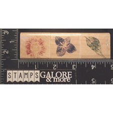 Inkadinkado Rubber Stamps 90602R SET 3 BRUSHED LEAF BLOSSOM FLOWERS 171