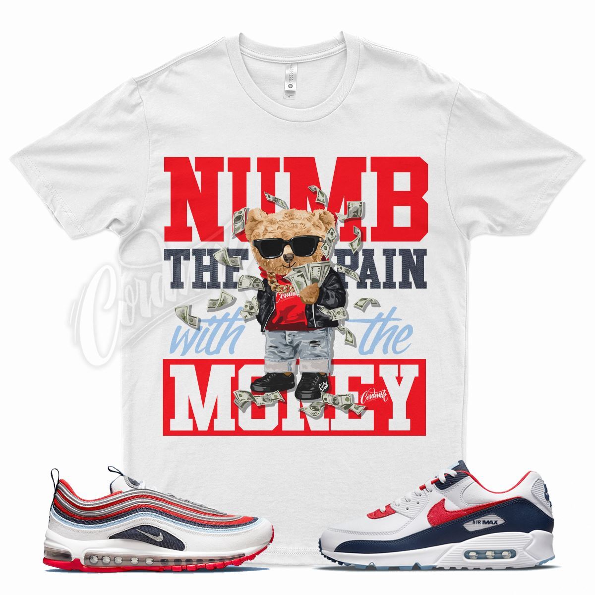 red white and blue air max shirt