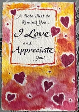 BLUE MOUNTAIN ARTS GREETING CARD -A NOTE TO REMIND YOU I LOVE AND APPRECIATE YOU