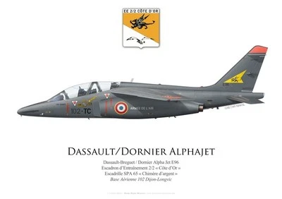 Print Dassault Alpha Jet, Escadron d'Entraînement 2/2 Côte d'Or (par G. Marie)