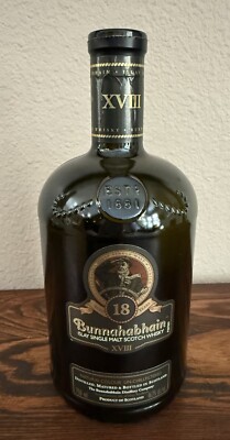 Bunnahabhain Bottle SIGNED by DISTILLER!! 18 Yrs Islay Scotch Whisky EMPTY