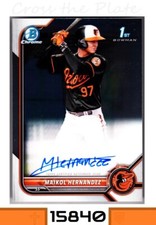 1-2022 BOWMAN CHROME PROSPECTS 1st AUTO MAIKOL HERNANDEZ ORIOLES #CPA-MH