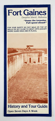 1990s Dauphin Island Alabama AL Fort Gaines Ft War Vintage Travel Brochure