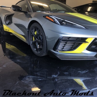 Blackout Auto Mods Yellow Front Air Intake Decals For 2020-2023 C8 Corvette
