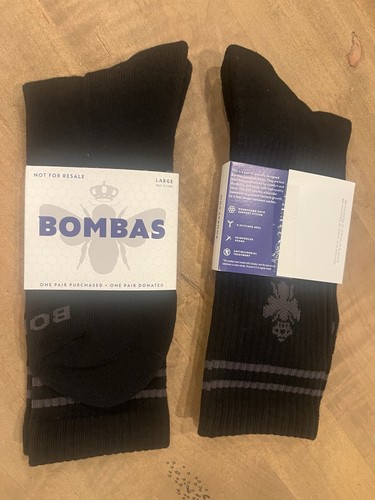 NEW BOMBAS 4 Pairs Men's Calf Socks Size Large 9.5-13 black LOT - Picture 9 of 9