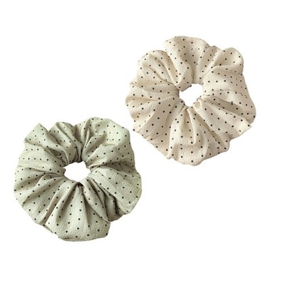 Gentle Elegant Dot Pattern Scrunchies Soft Elastic Hair Ties For Women Girls
