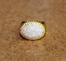 HTF David Yurman 18k Yellow Gold Noblesse Diamond Pave Ring Size 6 [095WEI]