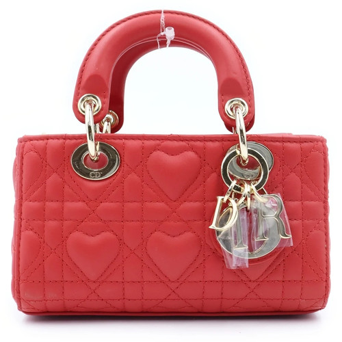 Christian Dior LADY D-JOY Shoulder Bag Red Unisex #BRG527