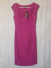 LAUREN RALPH LAUREN NWT Hot Pink Drape-Front Midi Dress 6