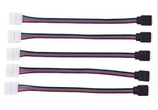5 x 4 Pin RGB 5050 3528 LED Strip Light Connectors Cable 10mm Solderless 160mm