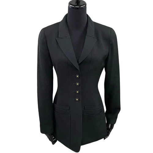Giacca sartoriale Chanel logo bottoni lana nero 97P P0712V04526 usata