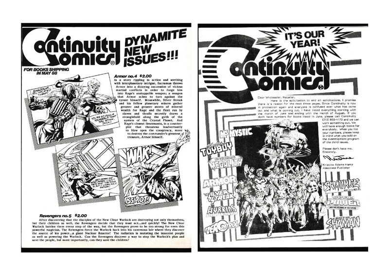 Continuity Comics (Lot of 2) Previews Armor Revengers Samuree Captain Power 1988
