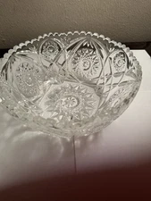 VTG, BEYER BLEIKRISTALL, W. GERMAN 24% LEAD CUT CRYSTAL HOBSTAR BOWL 9" Diameter