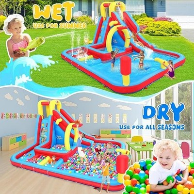 Inflatable Water Slide Bounce House, 15-in-1 Bounce House Obstacle Bouncer Park!