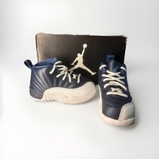 Jordan 12 Retro Navy Blue White Toddler Size 6C Shoes